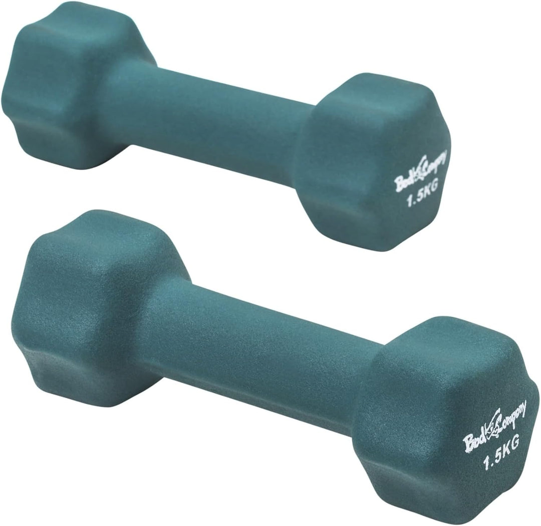 Bad Company Neopren Hanteln 0,5kg bis 5kg farbig I Kleine Hantel gummiert für Fitness Gymnastik Aero