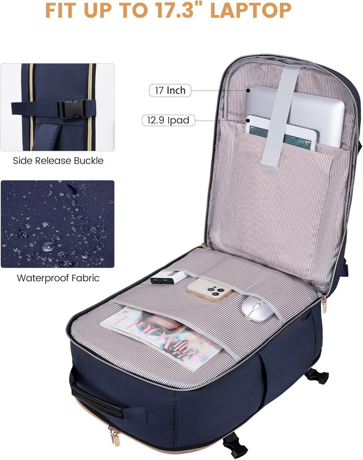 LOVEVOOK Handgepäck Rucksack Flugzeug, Reiserucksack Damen Gross 40L Herren Wasserdicht, Laptop Back