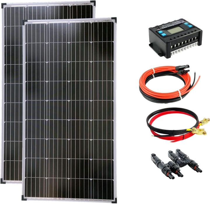 solartronics Komplettset 2x130 Watt Solarmodul Laderegler Photovoltaik Inselanlage
