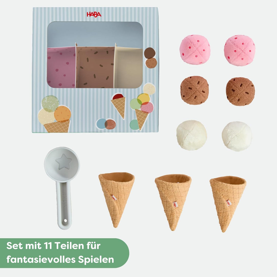 HABA Creative Play Eisdiele – Rollenspielzeug ab 3 Jahren mit magnetischen Eiskugeln – Fördert Feinm