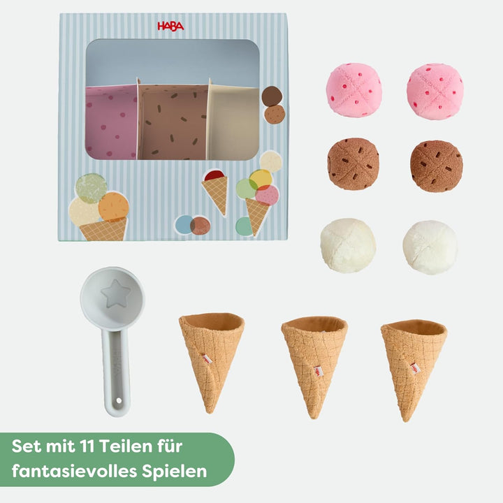 HABA Creative Play Eisdiele – Rollenspielzeug ab 3 Jahren mit magnetischen Eiskugeln – Fördert Feinm