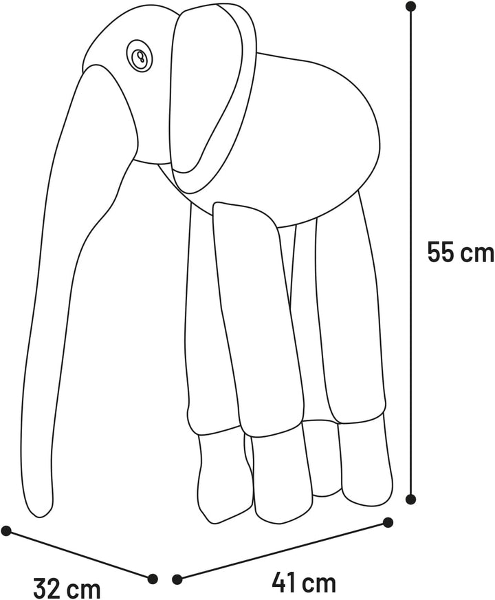 Flamingo Spielzeug HIDA Elefant GRAU 32x41x55CM