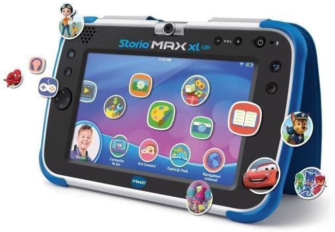 VTech – Tablet Storio Max XL 2 blau – 7 Zoll Kinder-Tablet 1% Lernfunktion – französische Version Ei