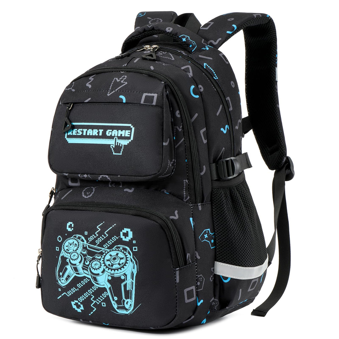 Amythe Schulrucksack Jungen Teenager, Schultasche Kinder mit Reflektoren für 1. bis 4. Klasse, Leuch