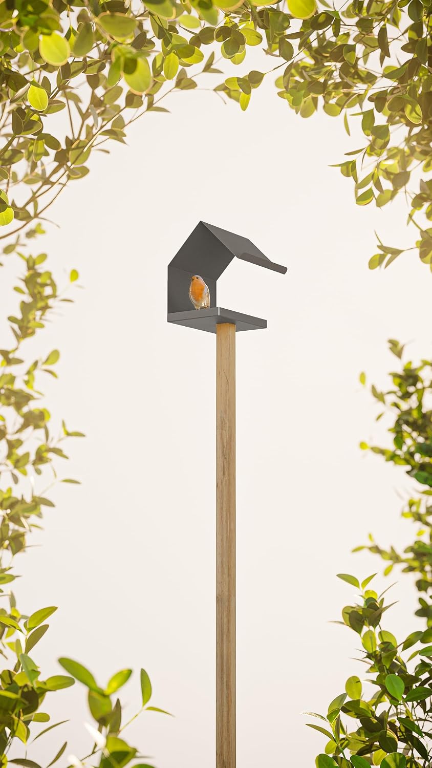 Alberts 355081 Vogelhäuschen Spitzdach | Nistkasten aus Stahl in verschiedenen Trendfarben | Vogelne