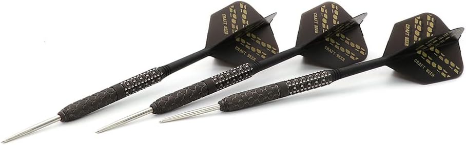 CUESOUL Steel Tip 90% Tungsten Dart Set mit Ölfarbe Finish und ROST Flights 23g CRAFT BIER-1, 23g CR