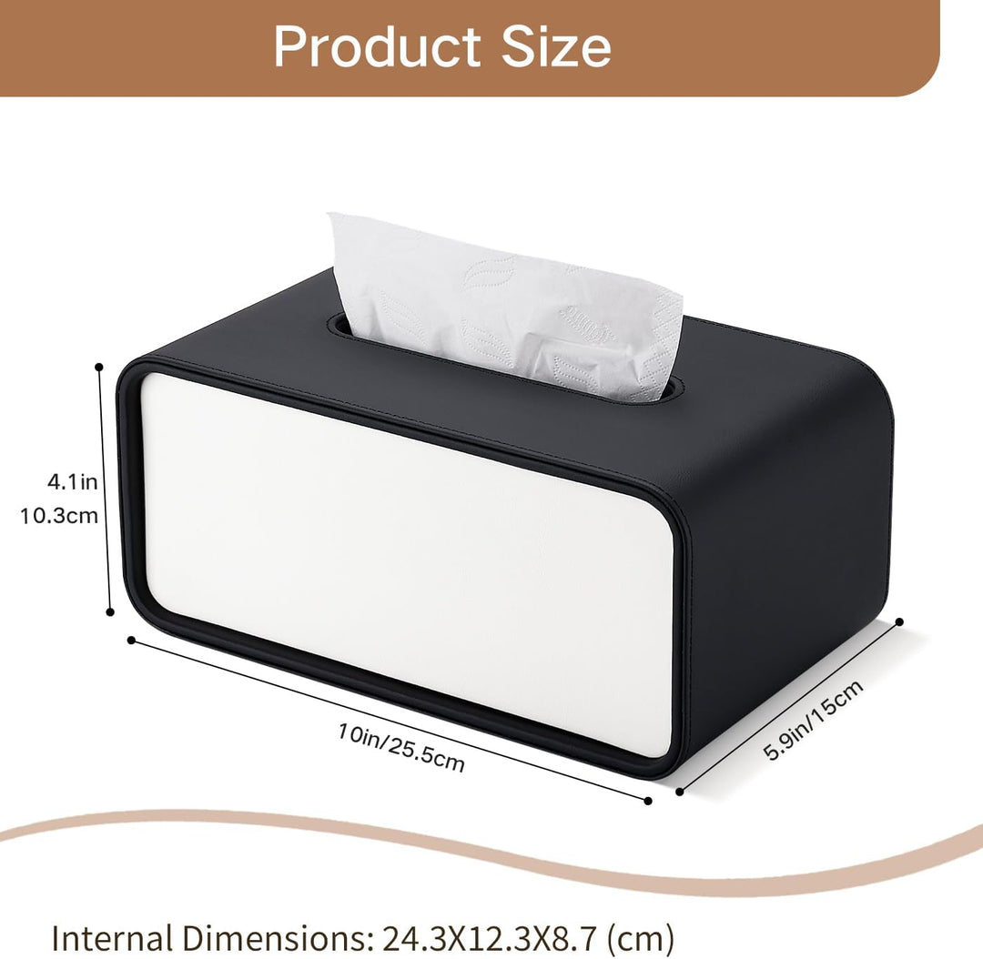 GORESE Taschentuchbox,Leder Rechteckige Kosmetiktücherbox Papiertaschentuchhalter Taschentuchspender
