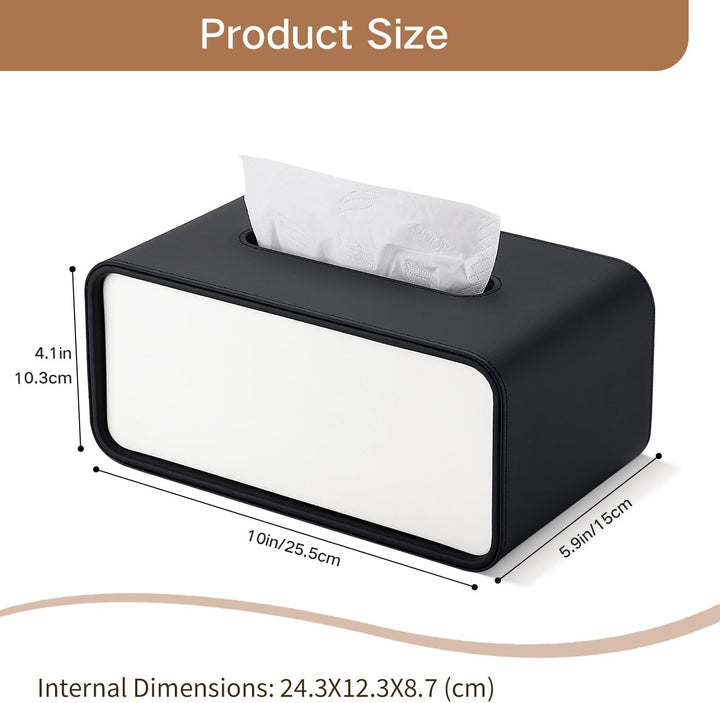 GORESE Taschentuchbox,Leder Rechteckige Kosmetiktücherbox Papiertaschentuchhalter Taschentuchspender