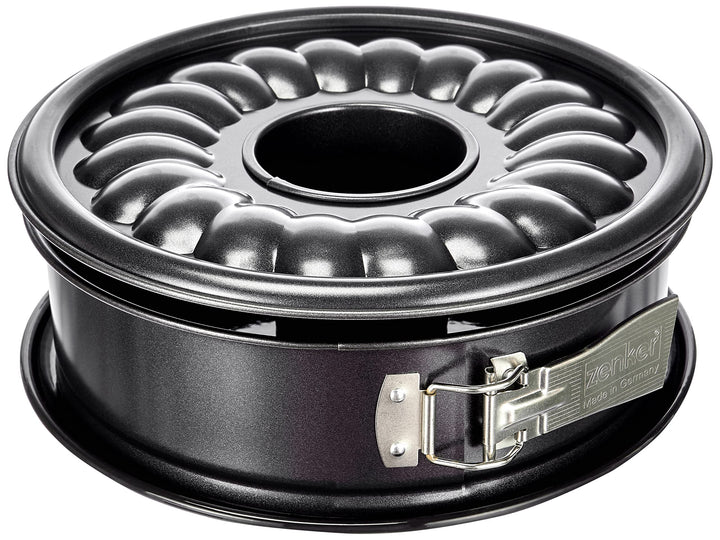 Zenker 7004 Springform Ø 26 cm DELUXE, Backform mit Emaille-Versiegeltem Flach- und Rohrboden aus St