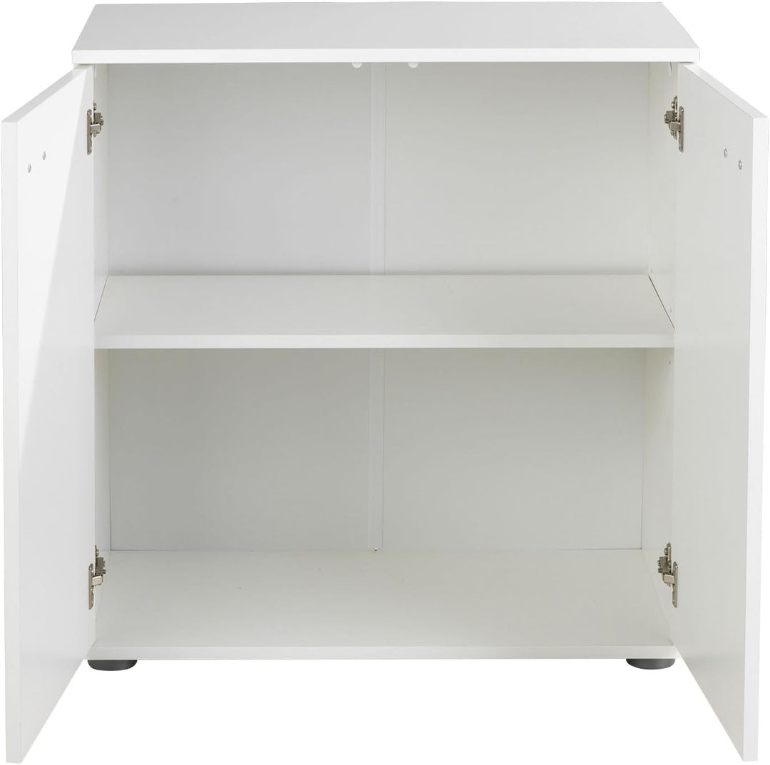 Home4You Kommode mit 2 Türen - Weiss matt - 71 cm breit - Sideboard Mehrzweckschrank