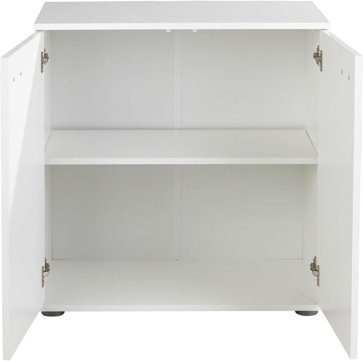 Home4You Kommode mit 2 Türen - Weiss matt - 71 cm breit - Sideboard Mehrzweckschrank