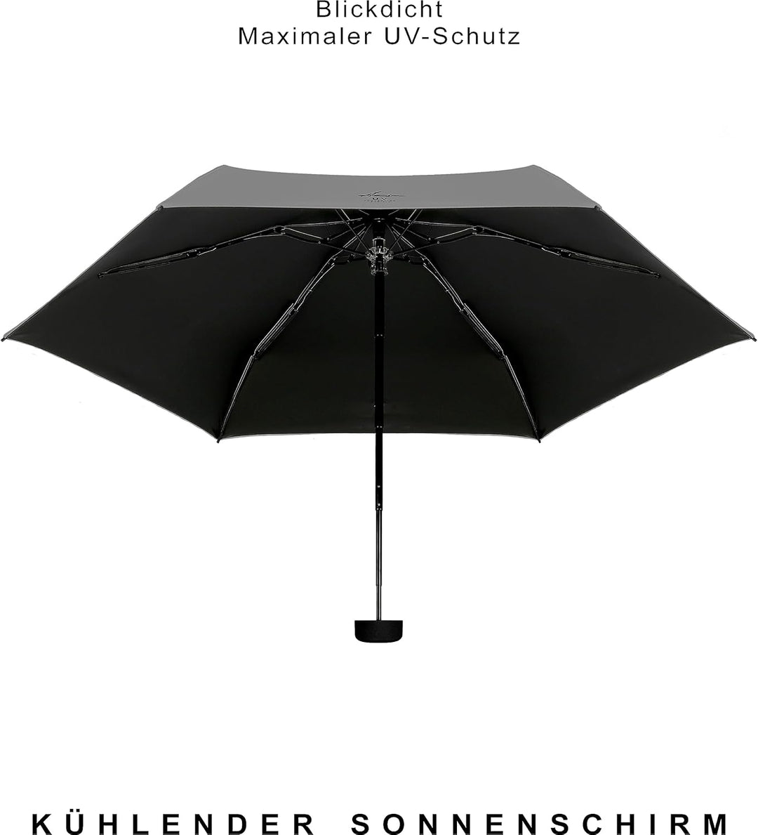 Ambra UV: Regenschirm mit UV-Schutz. Windfester Mini-Taschenschirm für Regen und Sonne. 220 g 18 x 5