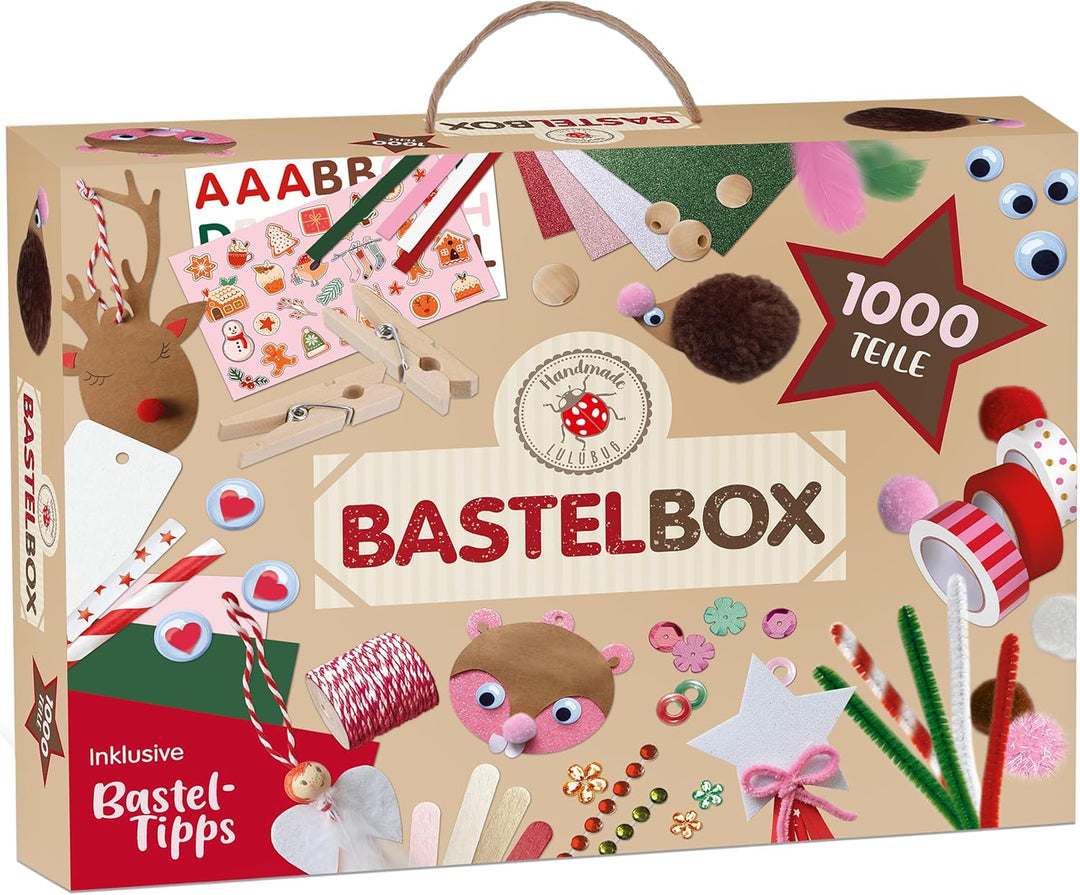 Lulubug Bastelbox XL 1000 Teile mit Tragegriff 1000 Teile - Weihnachten, 1000 Teile - Weihnachten