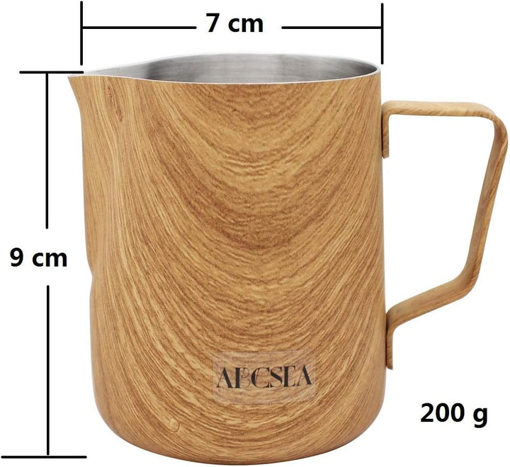 Abcsea 1 Stück Milchschaumkrug, Pitcher Krug Edelstahl, Schaumbecher für Kaffee und Latte Art, Schäu