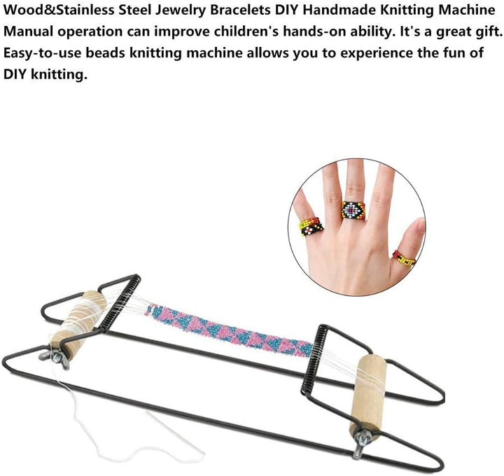 Weben Perlen Set, DIY Handgemachte Strickperlen Kit Schmuck Armbänder für Anfänger
