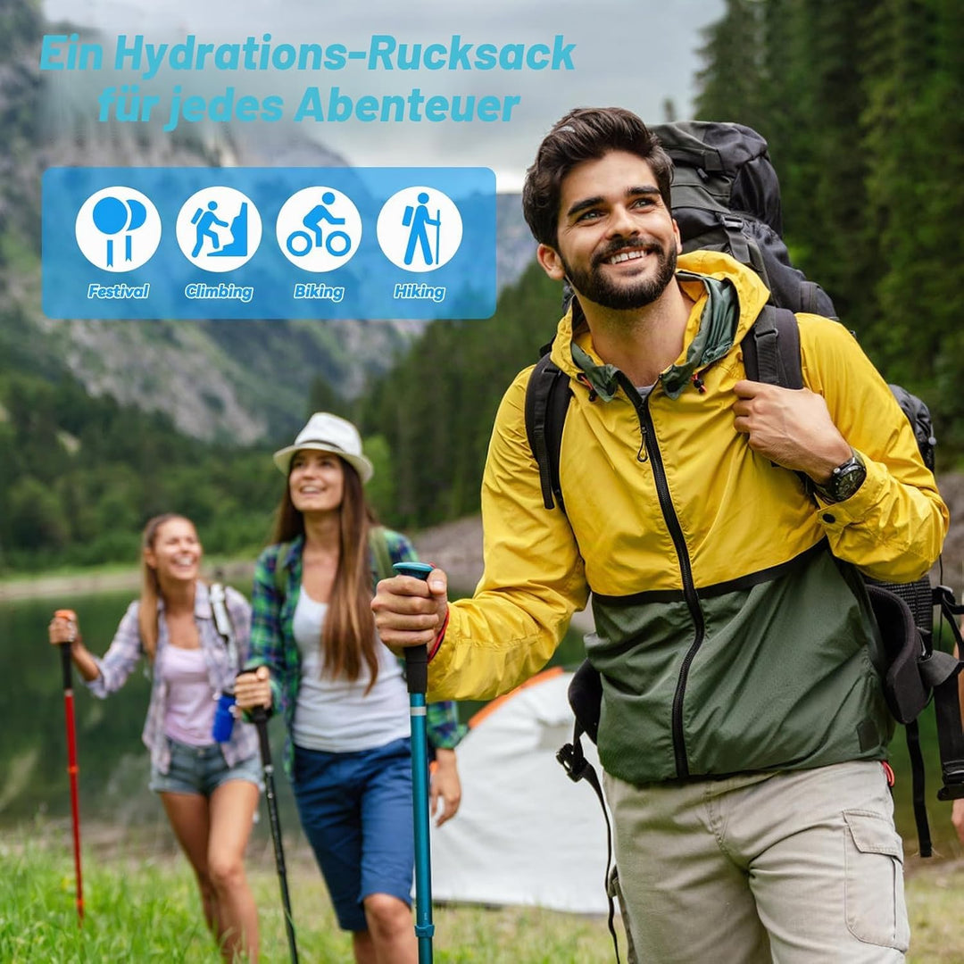 Gewichtsweste, Laufweste Damen Herren mit 2L Trinkrucksack und 500ml Wasserflasche, Laufrucksack mit