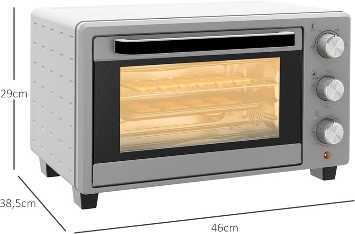 HOMCOM Minibackofen 21L mit 1 Drahtgestell und 1 Backblech 3 Kochmodi 100 °C-230 °C einstellbare Tem