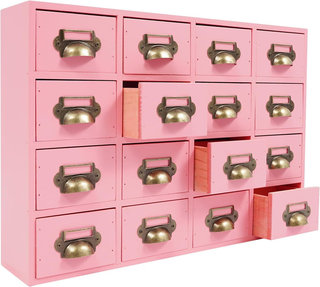 Schreibtisch-Schubladen-Organizer, Holz Kartenkatalogschrank mit 16 Schubladen, Schlafzimmer-Organis