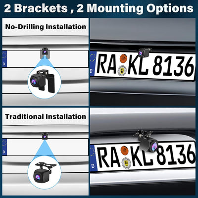 AHD 1080P Kabel Rückfahrkamera Kit, Rückfahrkamera mit 4,3" LCD Monitor, IP68 Wasserdicht Auto Ruckf