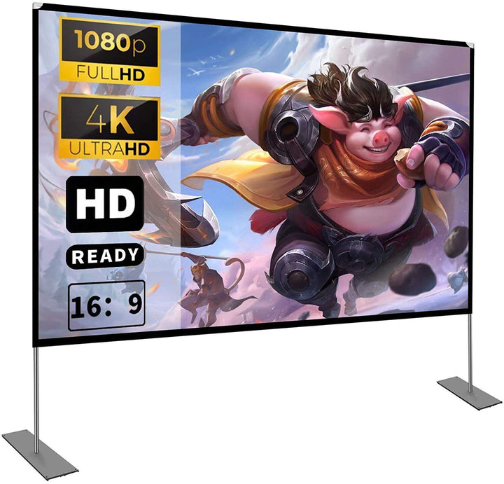 Projektion Leinwand mit Stand 100 Zoll HD 4K Outdoor Indoor Projector Screen Schnelles Falten Tragba