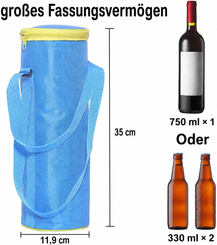 Leberna Isolierte Flaschenkühltasche, faltbar, Weinflasche, Picknick, Getränke, Tragetasche mit vers
