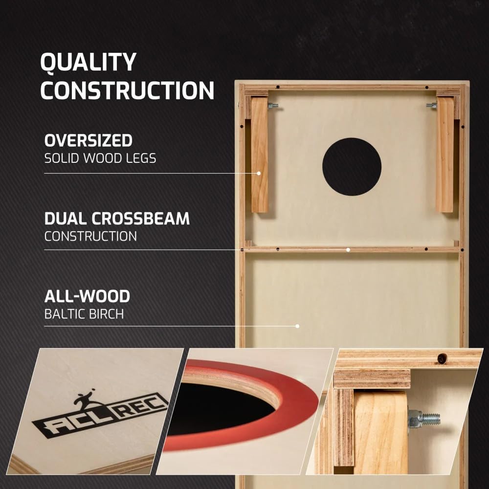 Cornhole Set – 120 x 60 cm - Sackloch Spiel – Wicked Wood – offiziell ACL-lizensiertes Set of Boards