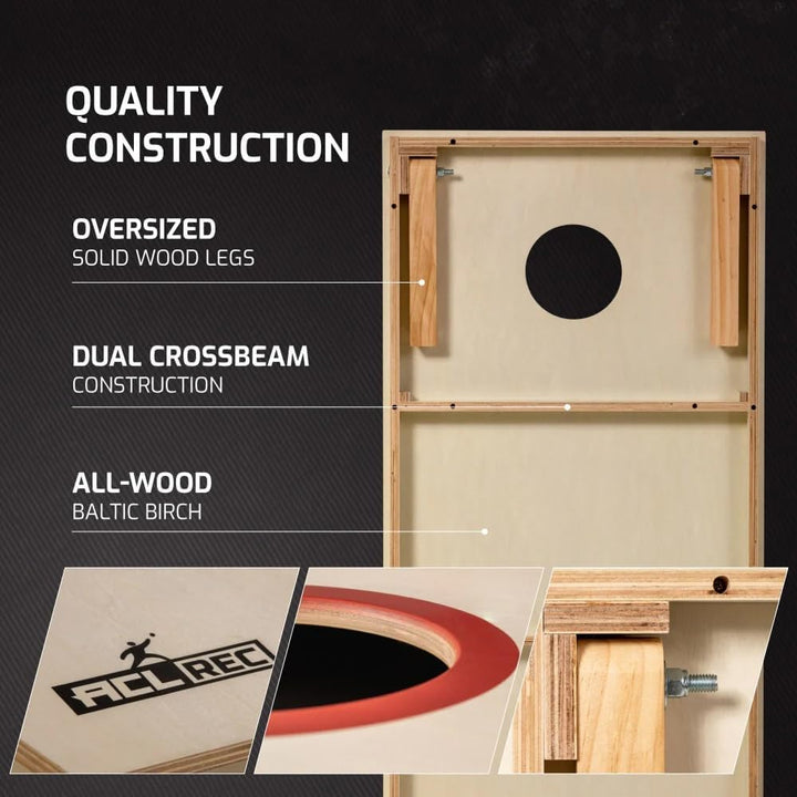 Cornhole Set – 120 x 60 cm - Sackloch Spiel – Wicked Wood – offiziell ACL-lizensiertes Set of Boards