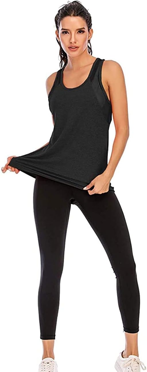 Nekosi Damen Yoga Tanktops Ärmelloses Sportshirt Kleidung Mesh Zurück Fitness Laufen Shirt Sport Obe