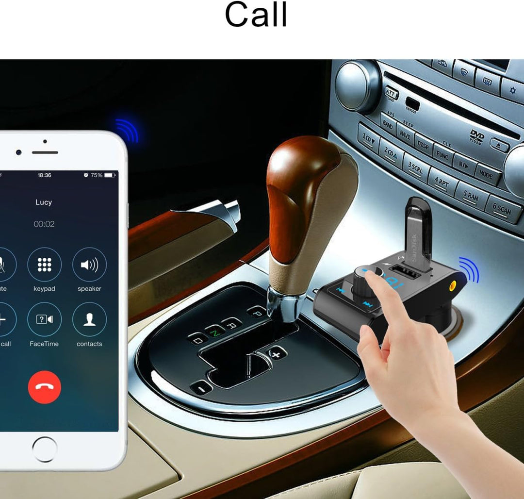 MASO FM Transmitter, Bluetooth 4.2 USB LCD Auto Bluetooth Wireless Radio Adapter Ladegerät MP3 Playe