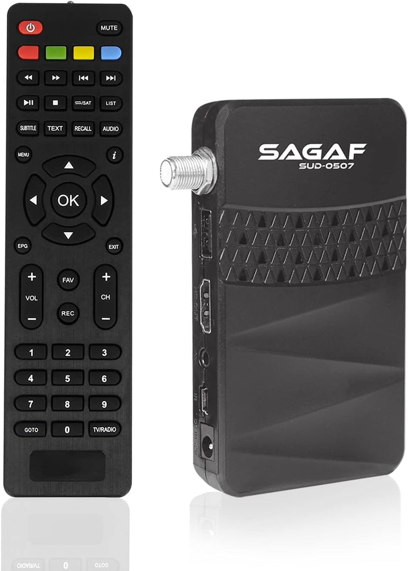 LEYF & Sagaf SUD-0507 Mini Sat Receiver DVB-S2 Full HD 1080p Digital Receiver (HDTV, Scart, USB), SU