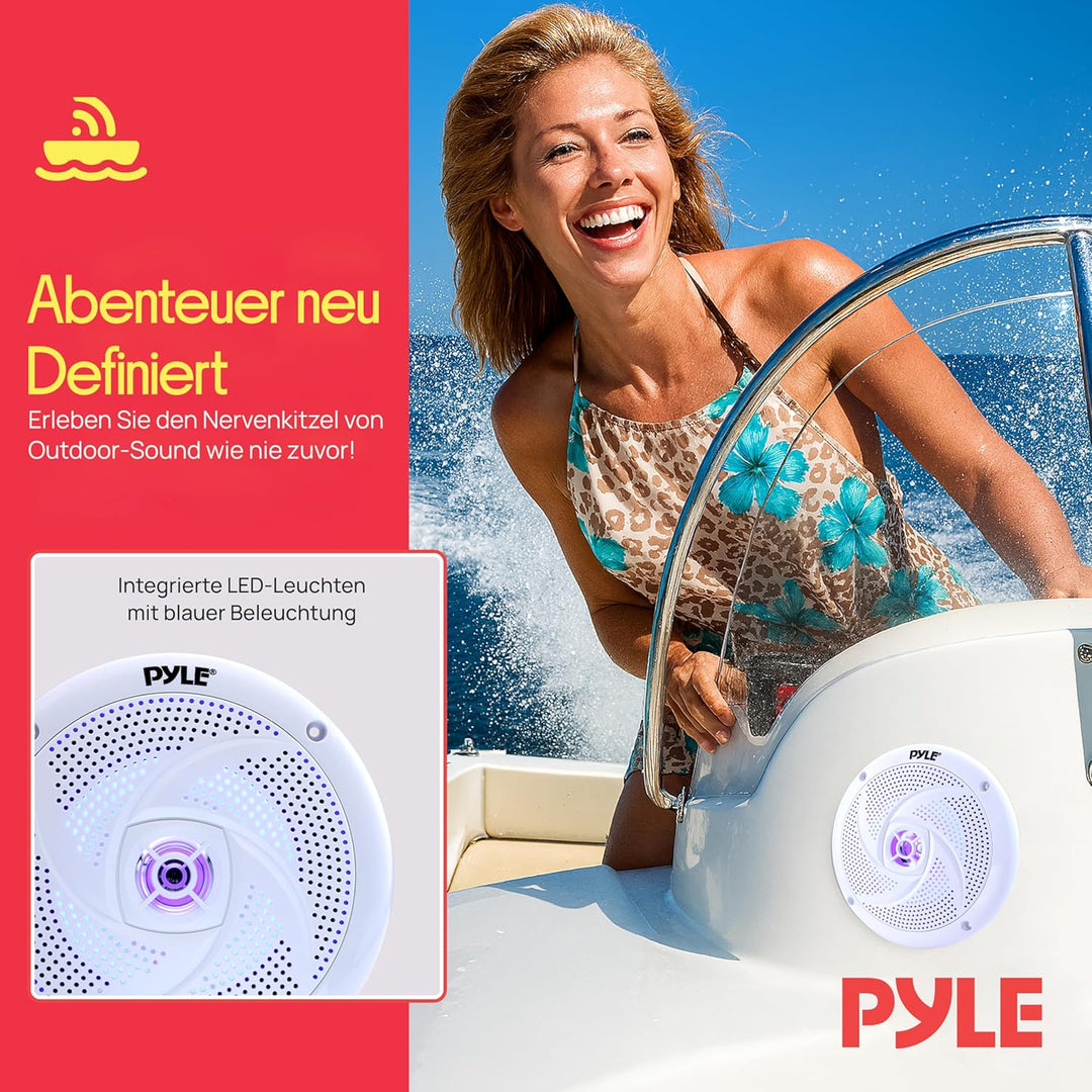 Pyle Marine Lautsprecher, 16,5 cm, 2-Wege, wasserfest 240 Watt Weiss, 240 Watt Wei&#xDF;