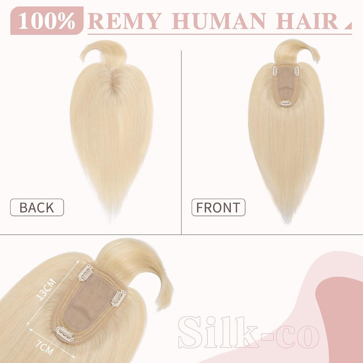 Silk-co Clip in Extension Echthaar Topeer Echthaar Haarteile Echthaar Toupet Haarverlängerung mit Fr