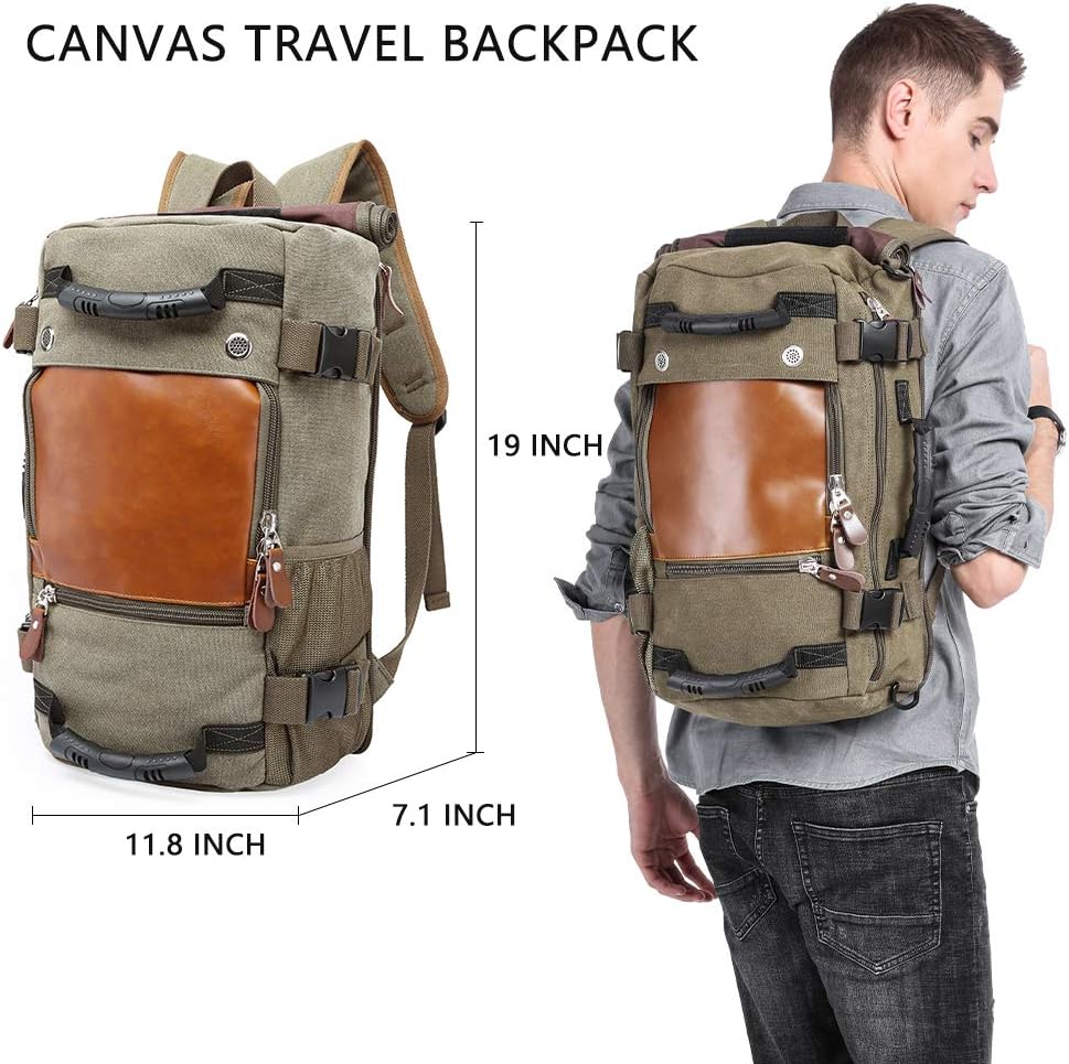 KAKA Rucksack Reisen, Handgepäck reiserucksack Herren Durable Convertible Duffle Bag Fit für 15,6 Zo