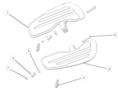 KIMISS Motorrad-Fussraste, Aluminium-Motorrad-Frontfahrer-Trittbretter Strapazierfähige Motorrad-Fus