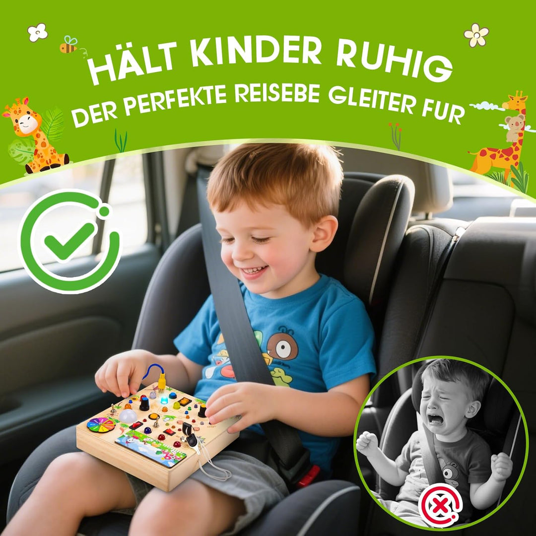 Fwiull Montessori Spielzeug ab 1 Jahr,Baby Montessori Busy Board,Activity Board Montessori ab 2 Jahr