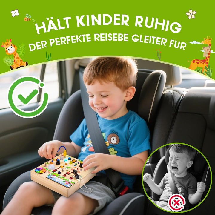 Fwiull Montessori Spielzeug ab 1 Jahr,Baby Montessori Busy Board,Activity Board Montessori ab 2 Jahr