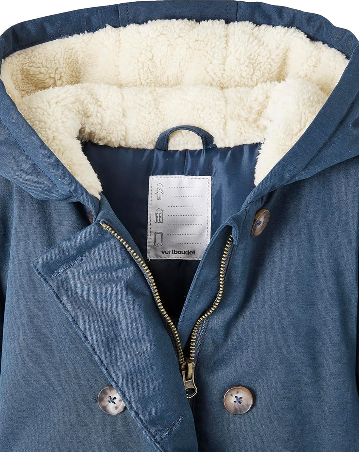 Vertbaudet Mädchen Winterjacke mit Kapuze, Wattierung Recycling-Polyester 92-98 Marine, 92-98 Marine