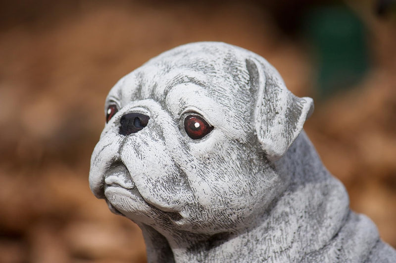 stoneandstyle Steinfigur Hund Mops, Frost- und Wetterfest, massiver Steinguss