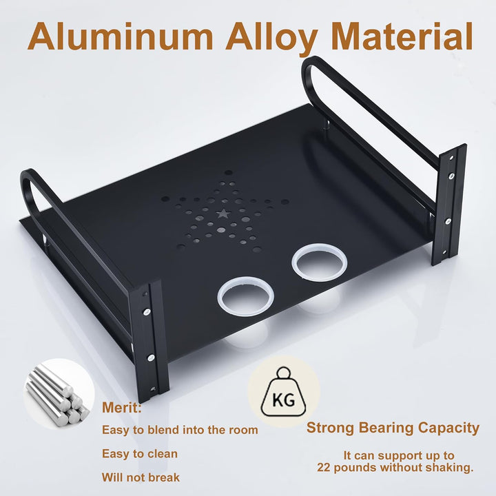 HNVNER Regal Wand für Beamer,HiFi Rack Aluminium,TV Zubehör Wandhalterung,Multimedia Wandregal für D
