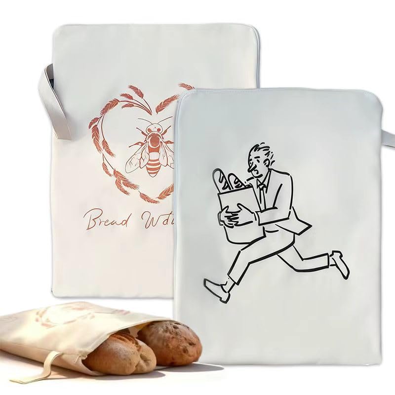 Brotbeutel, 2 Stück 43.2 * 33 wiederverwendbare Bienenwachs-Brotbeutel, die für Brot, Obst und Gemüs