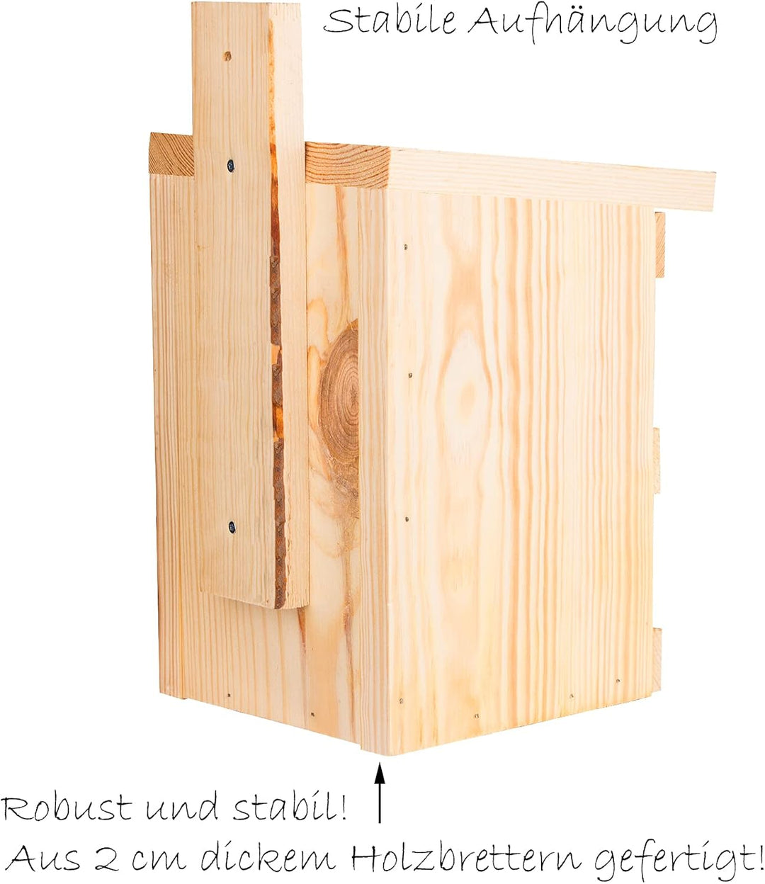 BigDean Nistkasten für Meisen &amp; Kleinvögel - Vogelhaus aus Massivholz - 27x17x17cm - Brutkasten hand