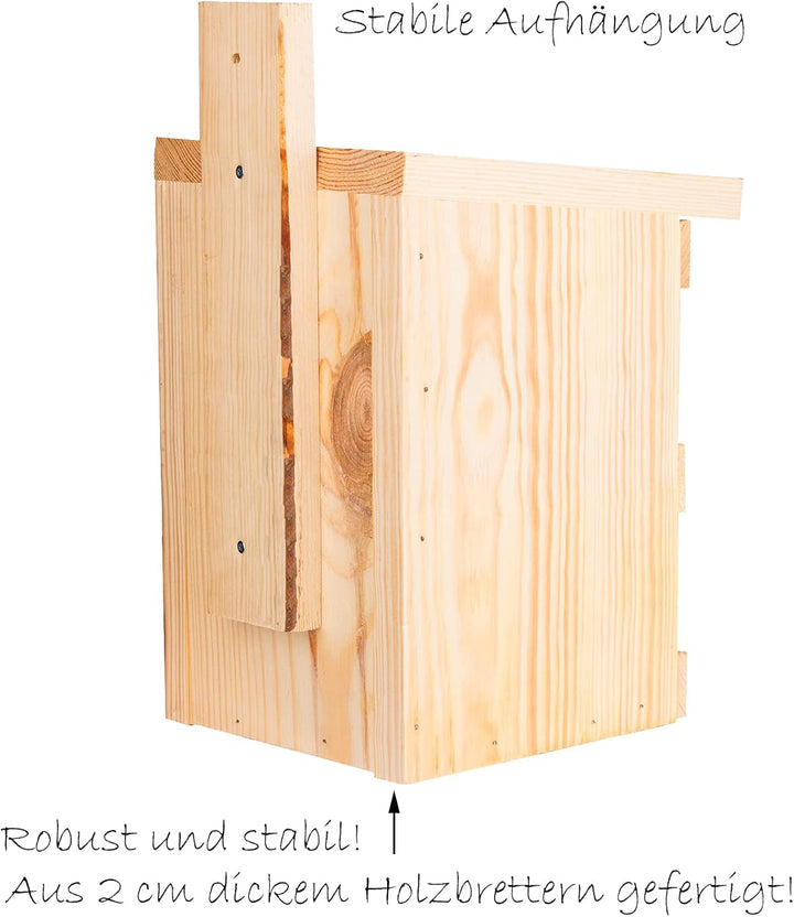 BigDean Nistkasten für Meisen &amp; Kleinvögel - Vogelhaus aus Massivholz - 27x17x17cm - Brutkasten hand
