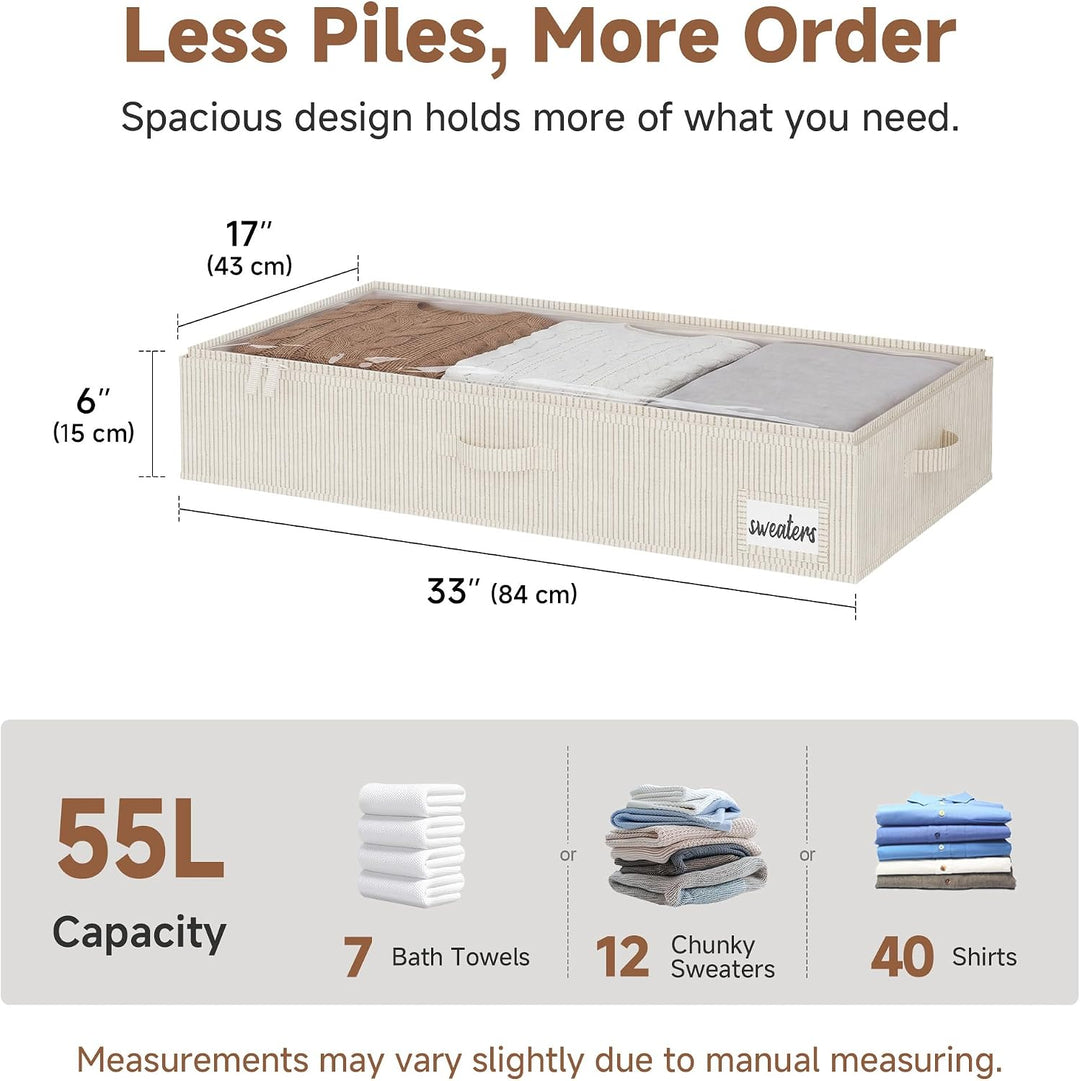 StorageWorks Unterbett Aufbewahrung, grosse Unterbett Aufbewahrungsbox mit Deckel, Unter bett Aufbew