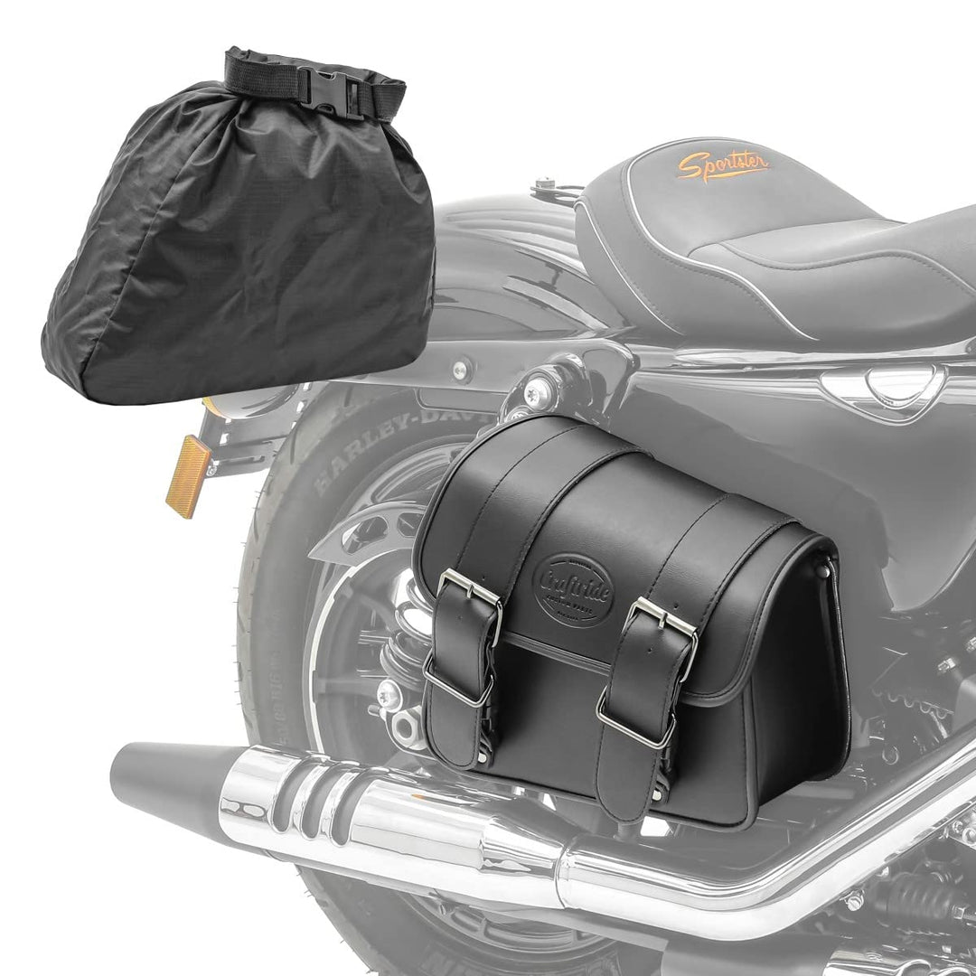 BS-Motoparts Satteltasche für Hyosung Aquila GV 125 Montana Schwarz rechts