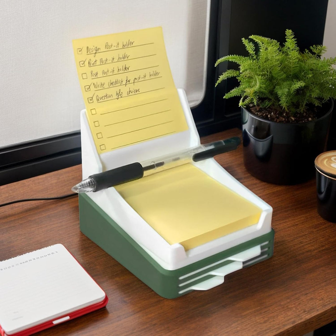 Sticky Note Holder, Memo Pad Organizer, 10 x 11 x 9 cm/3,9 x 4,3 x 3,5 Zoll Desktop Storage Box, Kee