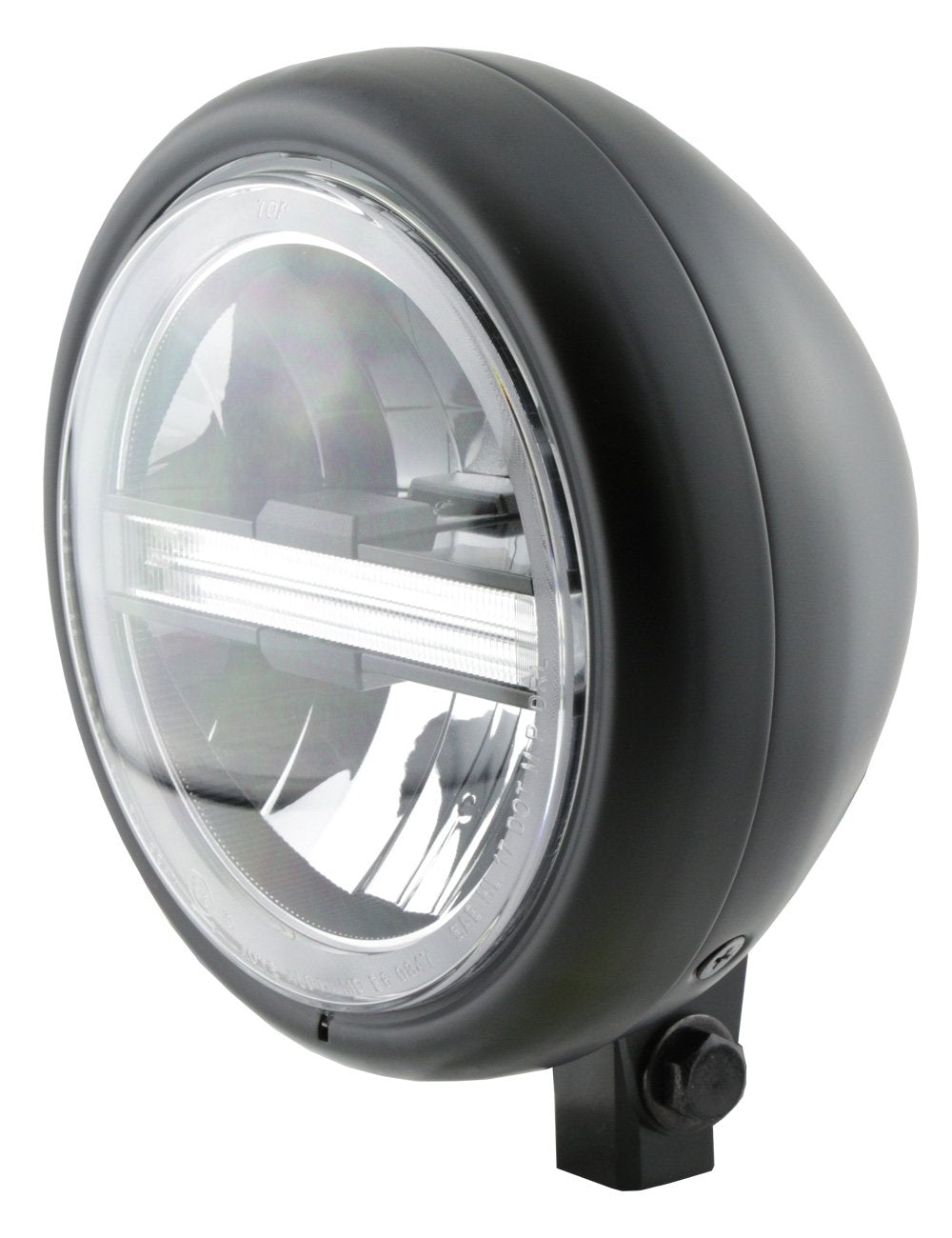HIGHSIDER Pecos Typ 6 Motorrad 5 3/4 Zoll LED-Scheinwerfer mit TFL, E- geprüft (Schwarz)