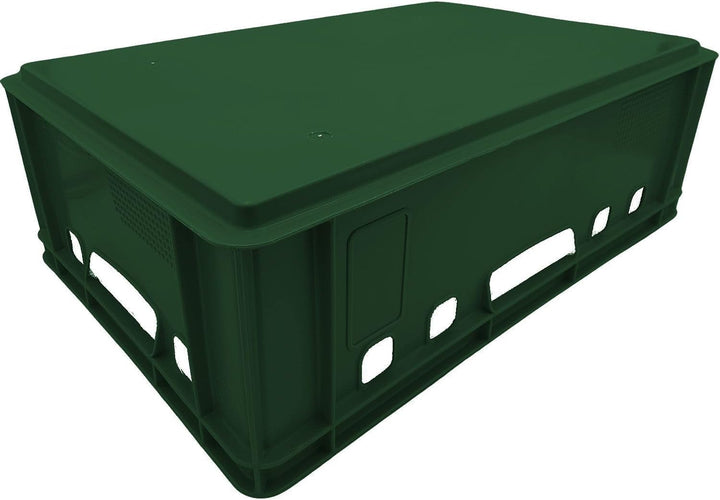Fleischkiste E2 60x40x20 cm Dunkelgrün Eurobox 5er Set Stapelbox Robust | BURI Metzgerkiste Made in