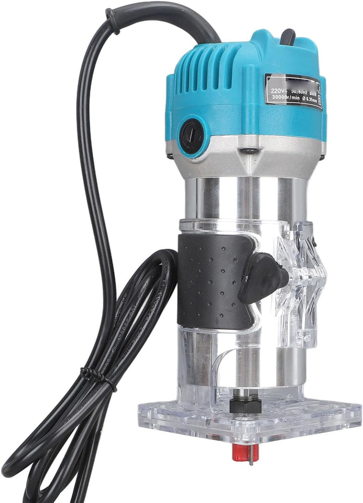 800W Kompakt Elektro Holzschneider Oberfräse, 6,5 Ampere Motor, Holzfräse mit Linearer Führungsschie