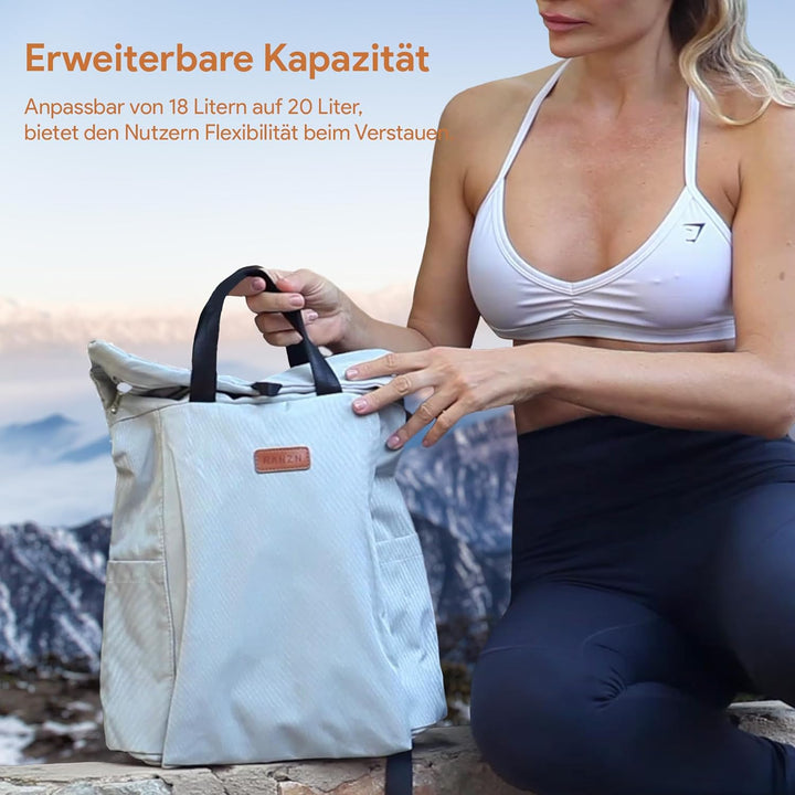 RANZN Rucksack Damen u. Herren | Schlicht und Durchdacht | für Uni Reisen Freizeit Arbeit | mit Lapt