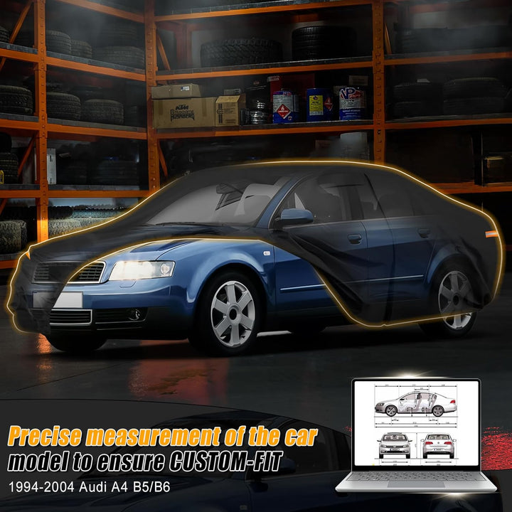 Autoabdeckung Wasserdicht für 1994-2004 Audi A4 B5/B6, Vollgarage Autoplane Auto Abdeckplane Winter